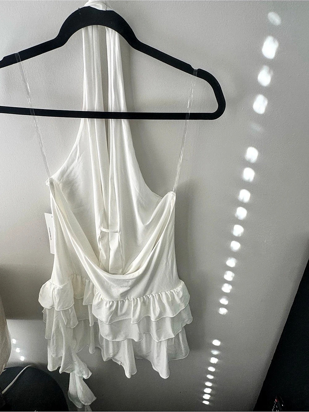 NWT - Ruffle Cami Ruffle Romper in White Size L
